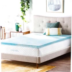 LINENSPA 2 Inch Gel Swirl Memory Foam Mattress Topper – Cooling Gel Infused – Pressure Relieving – CertiPUR Certified - Queen
