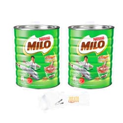 ZOTATO Milo Chocolate Malt Beverage Twin Pack of 3.3 Pounds Each Bundle With 1 5-in-1 Adjustable Measuring Spoon