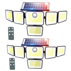 iMaihom Solar Lights for Outside,6 Heads Outdoor Solar Lights,401 LED 3000LM 3 Mode Solar Motion Flood Lights, Brightness Adjustable Solar Powered Security Light IP65 Waterproof for Yard 2 Pack
