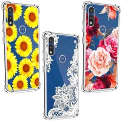 Chenlingy (3 Pack) for Moto E 2020 Case, for Moto XT2052-1 Case for Girls Women Shock-Absorption Crystal Clear Soft TPU Slim Bumper Protective Phone Case Cover for Motorola Moto E(2020), Flower