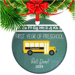 COCAINK First Year of Preschool Christmas Ornament, 2024 Preschool Student Gift Idea, First Year of School Back to School Gifts