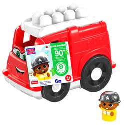 Mega Brands Mega Bloks First Builders Toddler Building Blocks Toy Set, Freddy Firetruck with 6 Pieces and Storage, 1 Figure, Red, Ages 1+ Years
