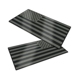 Hirificing 2PCS American Flag Decal Embossed 3D Metal Black and Gray American Flag Emblem Bumper Decal Stickers, 4mm Thickness Acrylic USA Car Military Patriotic Emblem for Car Truck SUV(Black+Gray)