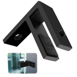 Gyykzz Railing Wall to Glass Clamp, Stainless Steel 304 Bracket for Glass, Matte Black Railing Glass Clip Holder for Fence Glass, Balustrade, Balcony Deck (1 Pieces F Shape Clamp)