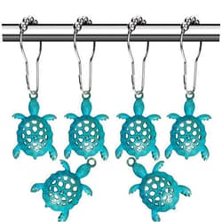 Aimoye Nautical Green Sea Turtles Beach Theme Shower Curtain Hooks, Blue Ocean Decor Shower Hooks for Shower Curtain, Tropical Shower Curtain Rings Rust Proof Shower Curtain Hanger Clips