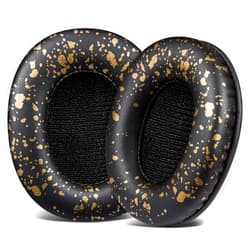 SOULWIT Earpads Replacement for Sony MDR-7506 MDR-V6 MDR-V7 MDR-CD900ST Monitor Headphones, Ear Pads Cushions with Softer High-Density Foam - 7506 PL Black Gold