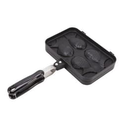 OUKENS Japanese Taiyaki Fish Shape Cake Pan, Taiyaki Pan Fish Shaped Waffle Cake Maker Pan Fish Shaped Pancake Double Pan Home Cooking Mold, Non Stick, Anti Scalding Handle