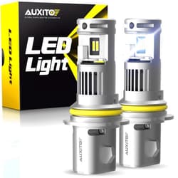 AUXITO 9004/HB1 Bulbs, 27000 Lumens 700% Brightness, 6000K Cool White Hi/Lo Beam 9004 Light Bulbs, Halogen Replacement Fog Light with Fan, Plug and Play, Pack of 2