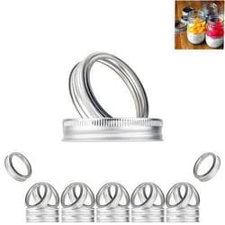 TYESMER 24pcs Rust Resistant Silver Mason Jar Replacement Rings,70mm Regular Mouth Mason Jar Bands Silver Canning Jar Band for Mason Jar, Canning Lids,Storage(70mm Regular Mouth,24pcs)