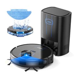 Laresar Clean Robot Vacuum, 3 in 1 Robotic Vacuum Cleaner with Self-Emptying Station for 60 Days, LiDAR Navigation, 3500Pa Suction, WiFi/APP/Alexa, Ideal for Pet Hair, Carpet and Hard Floor