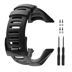 Picowe Watch Band Strap, All Black Replacement Strap Compatible with Suunto Ambit 1/2/2S/2R/3 Sport/3 Run/3 Peak (With Screws)