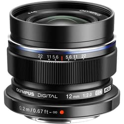 OM SYSTEM OLYMPUS M.Zuiko Digital ED 12mm F2.0 Black For Micro Four Thirds System Camera, Compact Wide Angle lens For Starry Sky and Landscape