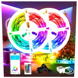 DAYBETTER LED Lights for Bedroom 132ft (2 Rolls of 65.6ft), Music Sync Color Changing Strip Lights with Remote, 24V Power Supply, Classroom Lighting, Room Decor for Teen Girls Boys Birthday Gifts