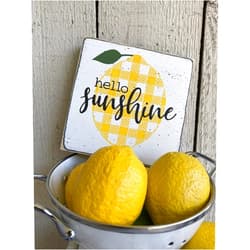 Eeypy Lemon signs, lemon decor hello sunshine, tiered tray sign, summer decor, lemon sayings, Rustic 06, 12 inch