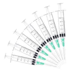 PENACUL 25 Pack 5ml Disposable Lab Syringe with Needle 21G 1.5 inch Luer Lock Syringe