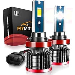 FITMOTORS H11/H8/H9 LED Bulbs,80W 16000 Lumens Bright,6500K Cool White LED Fog Light Halogen Replacement IP68 Waterproof, Pack of 2