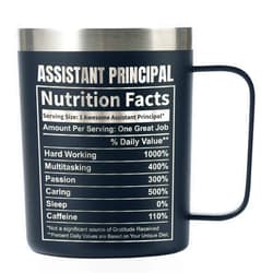 Onebttl Assistant Principal Appreciation Gifts, Christmas Principal Day Gift for Men, Women, 12oz Stainless Steel Coffee Mug with Handle & Lid - Assistant Principal, PRIN12-01-BK-AP