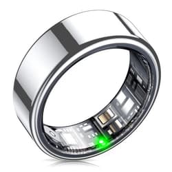 NEWTRENDS Smart Ring, Heart Rate/Sleep/Blood Oxygen Monitoring, Step Count, Wearable Fitness Tracker, APP Bluetooth Connected, IP68 Waterproof,Silver (Size 9)
