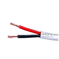 Monoprice 103844 250ft 12AWG CL2 Rated 2-Conductor Loud Speaker Cable (for In-Wall Installation), White