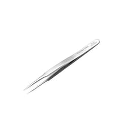 Techni-Pro 758TW462 - High Precision Tweezers, Style 2A, Anti-Acid/Anti-Magnetic, Stainless Steel, Round, Flat, 4.7'