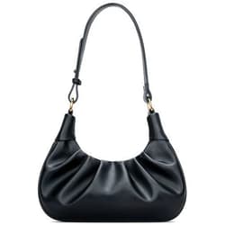 KKXIU Shoulder Bag Crescent Handbag Ruched Purse Underarm Bag Mini Hobo for Women,Detachable Gold Chain Crossbody Bag