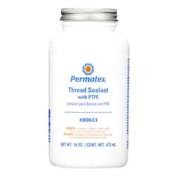 Permatex 80633 Thread Sealant with PTFE, 16 oz. , White