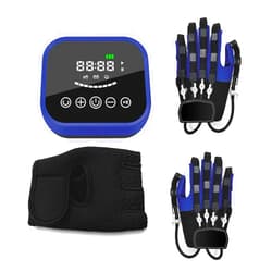 Susisang Both Hands Rehabilitation Robot Gloves with Single Finger Training and Mirror Mode, LCD Touch Screen/Timing/Intensity can be Adjusted for Hand Dysfunction Patients