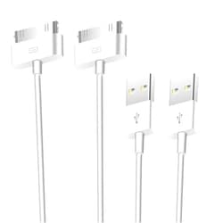 Belcompany [Apple MFi Certified] 2 Pack 30-Pin to USB Cable for iPhone 4 Charging and Sync Data Connector Support for iPhone 4 4s, iPhone 3G 3GS, iPad 3 2 1,iPod Classic iPod Touch iPod Nano