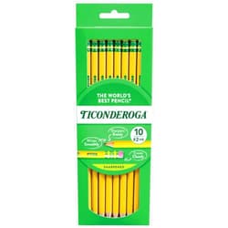 Ticonderoga Wood-Cased Pencils, Pre-Sharpened, 2 HB Soft, Yellow, 10 Count