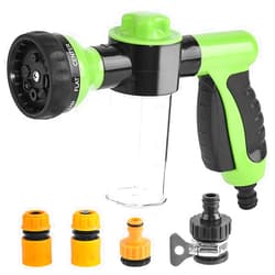 QUACOWW 6 Pieces Pet Bathing Tool Set - Dog Sprayer，Hose Nozzle Foam Sprayer with Quick Connector Set 8 Spray Pattern 100cc Soap Dispenser Bottle, Dog Bathing Sprayer for Pets Showering
