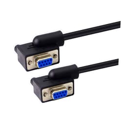 PNGKNYOCN 30 cm Straight Through DB9 RS232 Serial Cable. 90 Degree Left Angled RS232 Female to Female Cable, YOUCHENG, for Computers, Printers, Scanners(L/L)