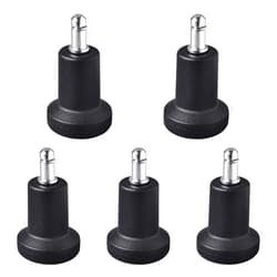 Brizairid 5 Pcs Bell Glides, Chair Glides to Replace Casters Stationary Caster Glide Stationary Foot Glide Fixed Stationary Caster Glide for Office Chair or Stool (Black)