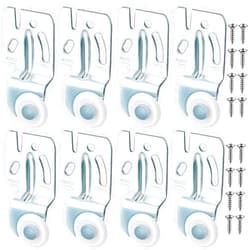 Blulu 8 Pcs Closet Sliding Door Hardware Wardrobe Door Roller Kit Closet Door Wheels for Top Hung Bypass Sliding Closet Doors Sliding Kitchen Doors, 3/4