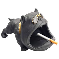 Seihoae Ceramic Cartoon Animal Ashtray, Large Capacity Cute Cartoon Dog Creative Ashtray for Indoor Outdoor Use, Office Desktop and Home Decorations (Bulldog ashtray)