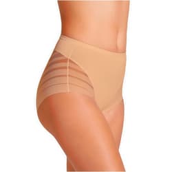Leonisa Invisible High Waisted Tummy Control Stripe Lace Underwear - Shapewear Panties for Women