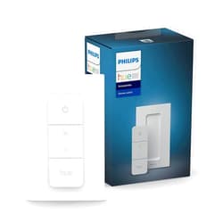 Philips Hue Smart Wireless Dimmer Switch V2 (Installation-Free, Exclusive for Philips Hue Lights) for Indoor Home Lighting, Livingroom, Bedroom, White