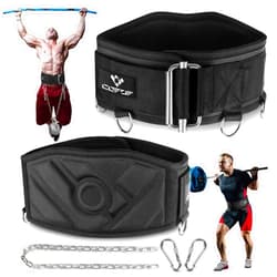 COFOF 3-in-1 Weighted Pull Up Belt for Men, Weight Lifting Dip Belt with 40.6 IN Chain & Self Locking, Weighted Gym Belt for Pull Up, Squat, Powerlifting & Deadlift, Capacity Up to 350 LBS
