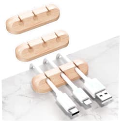 SOULWIT Cable Holder Clips, 3-Pack Cable Management Cord Organizer Clips Self Adhesive for Desktop USB Charging Cable Nightstand Power Cord Mouse Cable Wire PC Office Home
