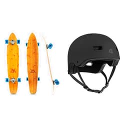 Magneto 44 inch Kicktail Cruiser Longboard Skateboard & Retrospec Dakota Bicycle/Skateboard Helmet for Adults
