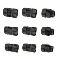 Eden 99912EDAMZ 99912 9-Piece 5/8 – 3/4 in. Threads Garden Hose Repair Kit, Black