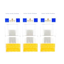 DMC 3 Pack Size 22-24-26 (One Pack Each)-Cross Stitch Needles - Total 18 Needles - New Package