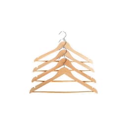 Proman Products KSA9030 Kascade Wooden Hangers 50 Pack, Unique Ring Design, Space Saving Pants Clothes Hanger with Pants Bar and Shoulder Notches, Natural