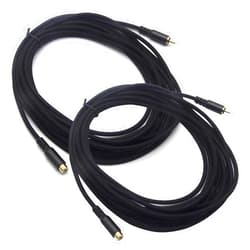 REXUS RCA Extension Audio Cable Male to Famale, RCA Stereo Audio Cable Hi-Fi Sound Gold Plated Copper Shell Nylon-Braided(20 Feet / 2 Pack)