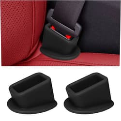 SWQS 2PCS Seat Belt Buckle Holder, Silicone Car Rear Seatbelt Buckle Booster for Easy Access, Universal Auto SafetyBelt Buckle Guard Cover to Makes Receptacle Stand Upright Buckling for Kids (Black)