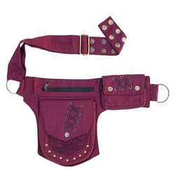 XUELILEU Women Waist Bag Fanny Bag Renaissance Faire Festival Chest Pack with Adjustable Belt Fashion Hip Bum Bag for Running Hiking 00/Red wine