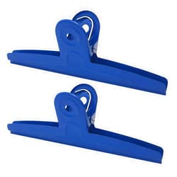 GUKBIAY Extra Large Bull Clips 2 Pack 12 Inch Blue Jumbo Stainless Steel Clips Paper Clamps Holder for Drawing Board Poster Clamping Bag