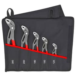 KNIPEX 5 Pc Pliers Cobra Set In Tool Roll, Black