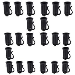Encoidoz 25PCS C7 E12 Replacement Bulb Sockets, C7 Black Socket SPT-1 Christmas String Light Replacement Lamp Holder(E12, Black)