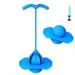 Christoy Pogo Jumper with Handle and Ball Pump, High Jump Toy Bounce Jump Trick Board Pogo Bouncing Ball Safe and Fun Pogo Stick for Kids Boys Girls and Adults (Blue)