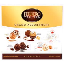 Ferrero Rocher Ferrero Collection Grand Assortment Chocolate, 42 Fine Assorted Count, Net Wt 15.2oz (431gr)